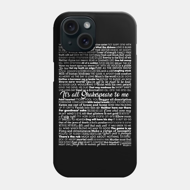 It's All Shakespeare To Me (Light Version) Phone Case by Styled Vintage