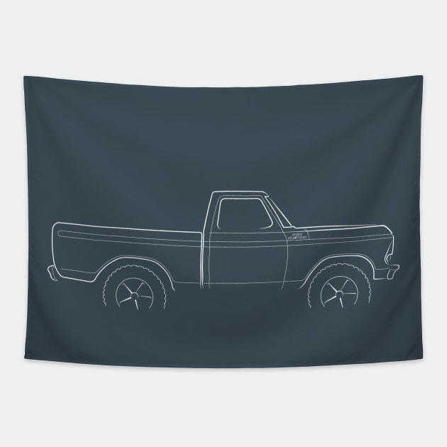 1979 Ford F-150 4x4 pickup - profile stencil, white Tapestry by mal_photography