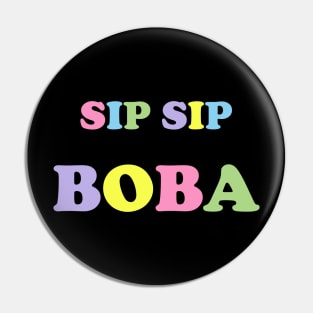 Sip Sip Boba in Rainbow Pastels - Black Pin