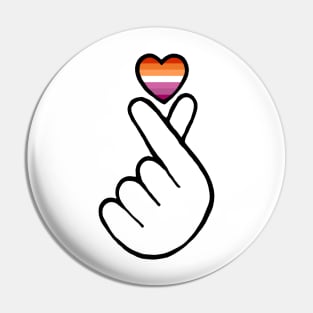 heart fingers - lesbian Pin