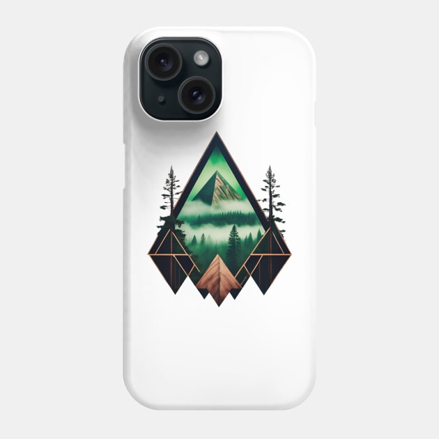 Misty Mountain Geometry Phone Case by Alihassan-Art