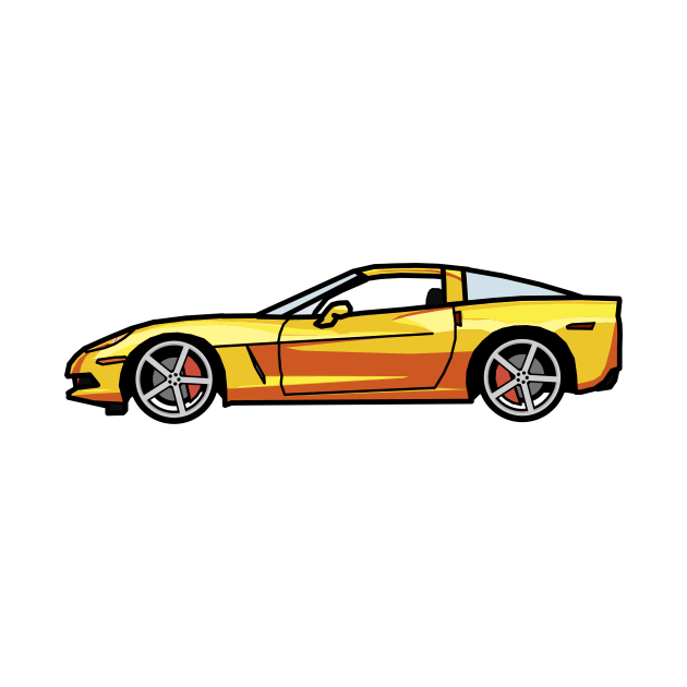 Chevrolet corvette C6 Velocity Yellow Digital painting by antipc