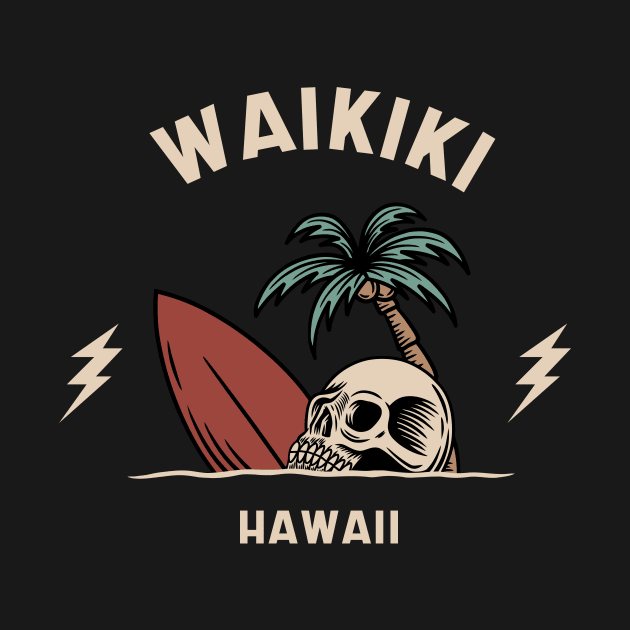 Vintage Surfing Waikiki Hawaii Retro Surfer by SLAG_Creative