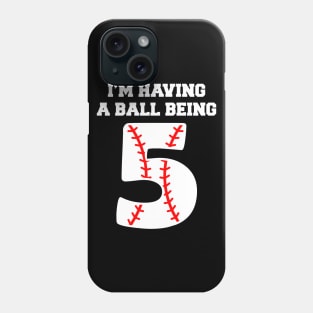 Kids 5 Year Old Baseball 5th Birthday Phone Case