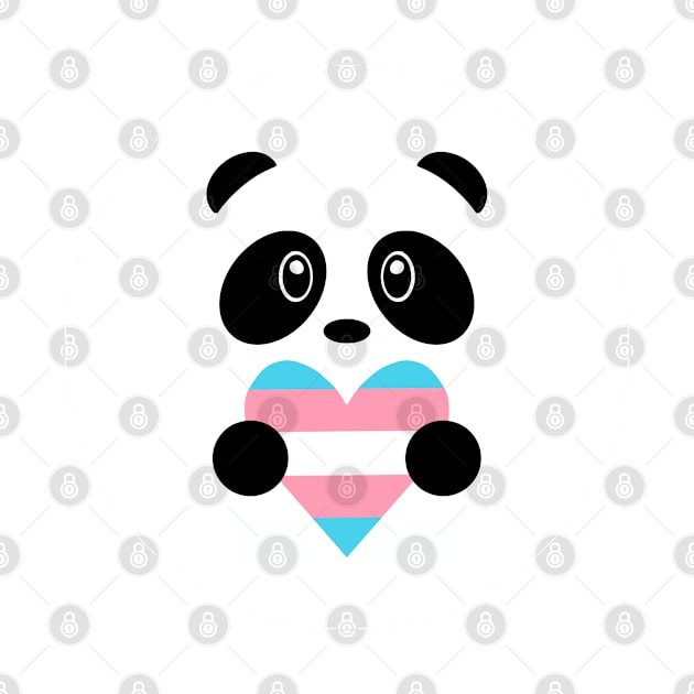 Transgender Flag Heart Panda by 1000 Pandas