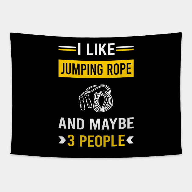 3 People Jump Jumping Rope Rope Skipping Tapestry by Bourguignon Aror