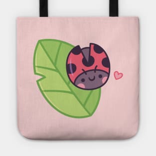 Cute Little Ladybug on Leaf Tote