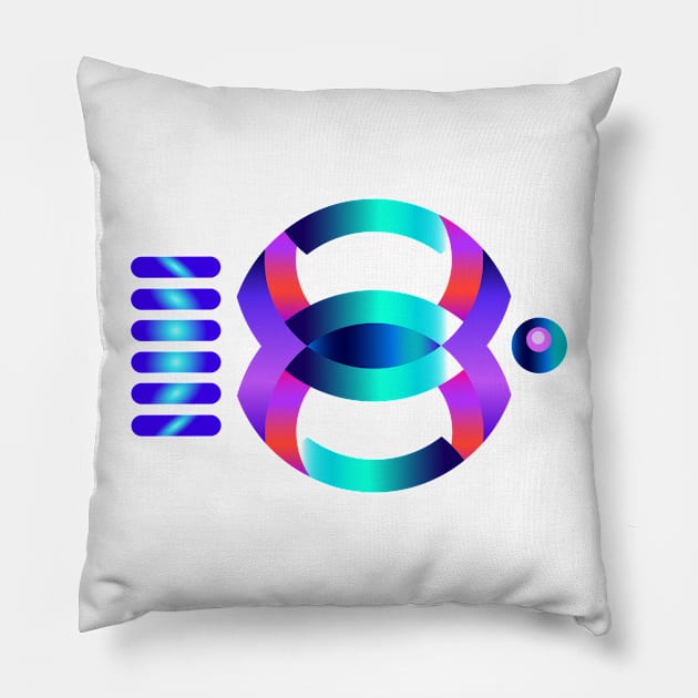 Abstract shape fish Pillow by IngaDesign