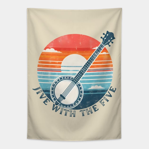 Banjo vintage sunset Tapestry by Japanese Fever