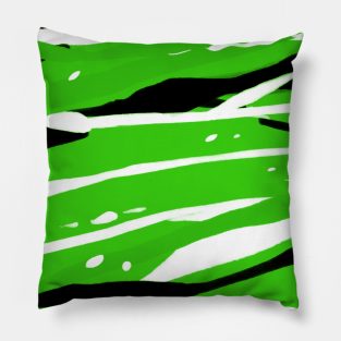 Green lines and splats Pillow