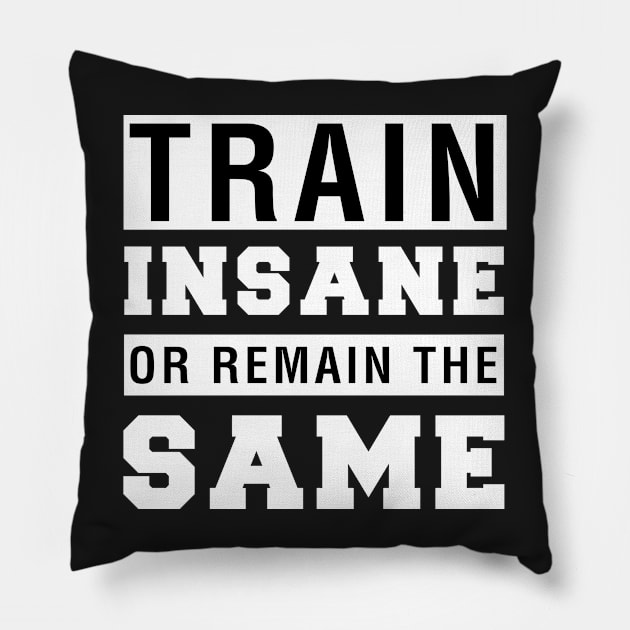 Train Insane or Remain The Same Pillow by CityNoir