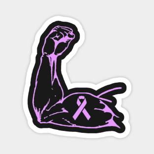 Flexed arm with Light Purple Awareness Ribbon Magnet