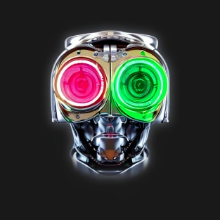 Futuristic Robot with Neon Eyes T-Shirt