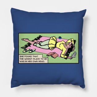 Comic Woman Is In Her Own Head Pillow