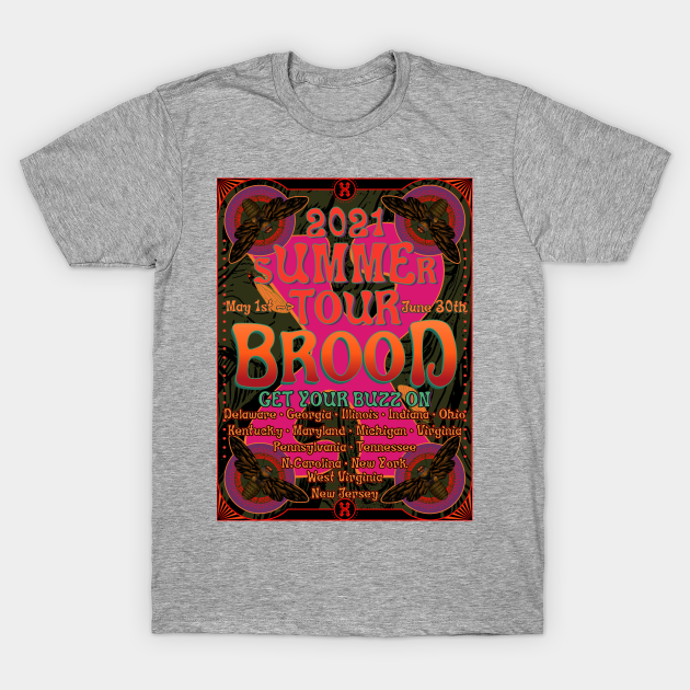 Discover Brood X 2021 Summer Tour - Brood X Cicadas - T-Shirt