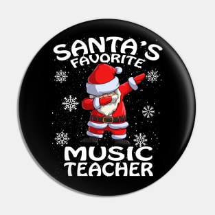 Santas Favorite Music Teacher Christmas Pin