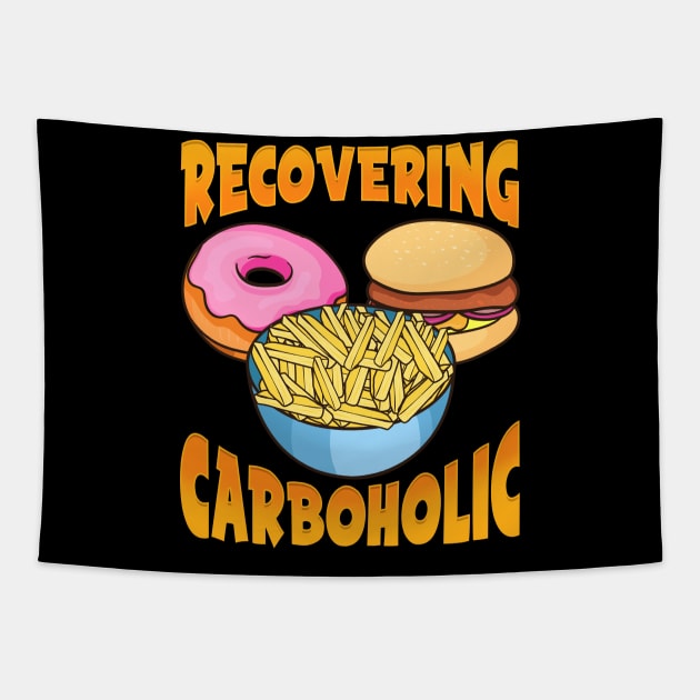 Funny Recovering Carboholic Carb Low-Carb Dieting Tapestry by theperfectpresents