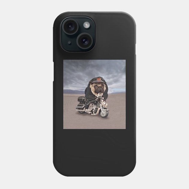 Motorcycle Pug Dog Apron Tee Shirt Phone Case by candiscamera