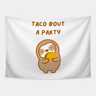 Taco About A Party Sloth Tapestry