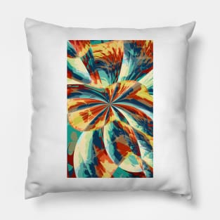 Colorful painterly floral abstract Pillow