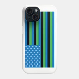 Ski Trail Green Blue Black American Flag Graphic Phone Case