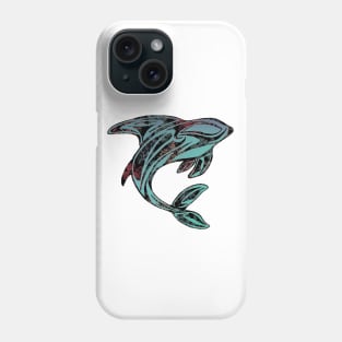 Abstract Orca Whale Tattoo with Pattern Phone Case