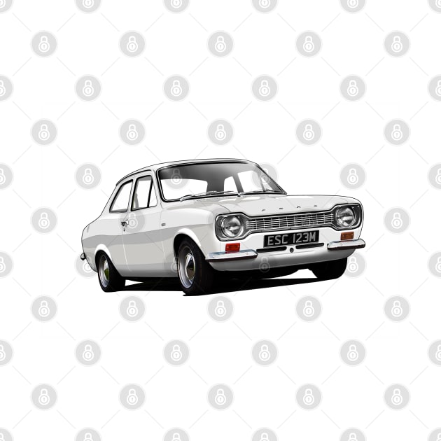 Ford Escort Mk 1 in diamond white by candcretro