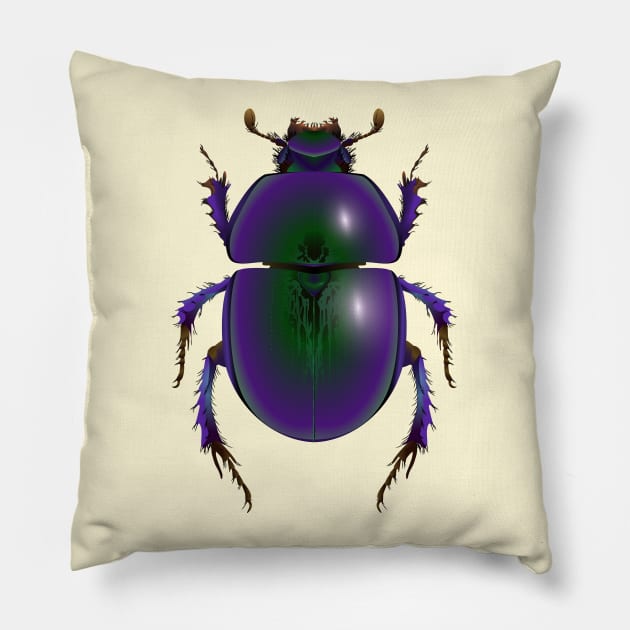 Egyptian Scarab Beetle Pillow by Ricogfx