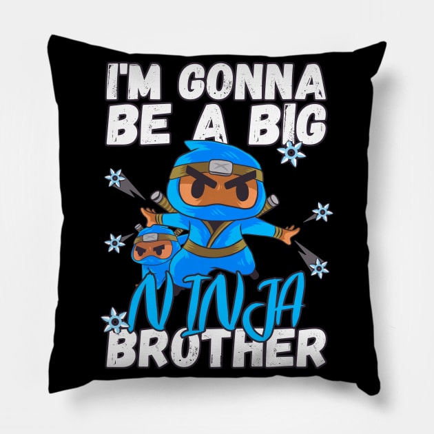 I'm Gonna Be A Big Ninja Brother New Sibling Announcement Pillow by auviba-design