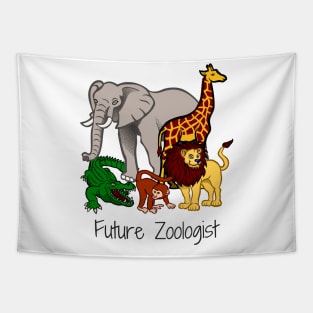 Zoologist Shirt Gift for Kids and Students Zoology Zoo Wild Animal Lion Design Tapestry