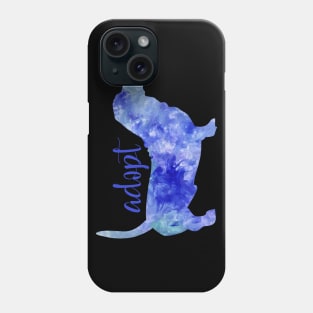 Don't buy adopt cute watercolor dog blue Phone Case