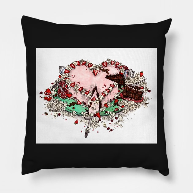 Fruity Heart-Shaped Cake Pillow by sadnettles