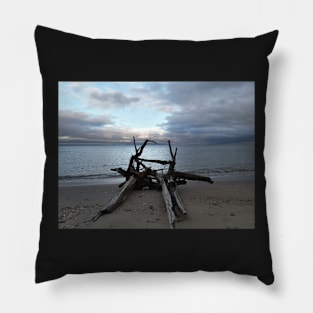 Driftwood on the beach 01 Pillow