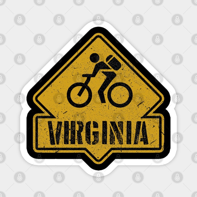 Virginia downhill biking warning sign Magnet by SerenityByAlex