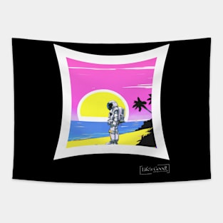 an astronaut in the beach Tapestry