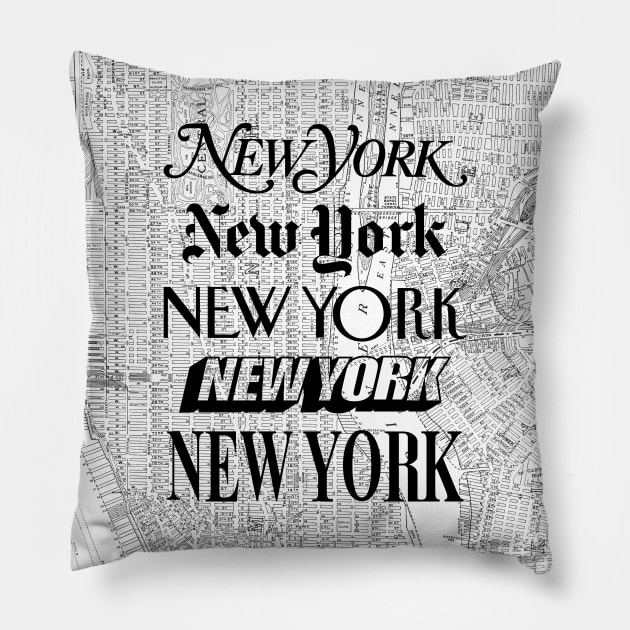 New York New York Pillow by MotivatedType