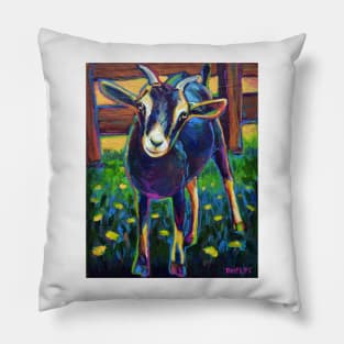 Gertie the Black Farm Goat Pillow