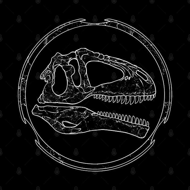 Giganotosaurus Fossil Skull by NicGrayTees