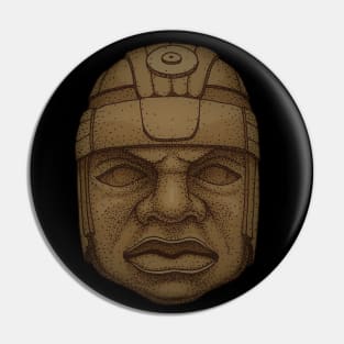 Olmec Stone Head Sandstone Pin