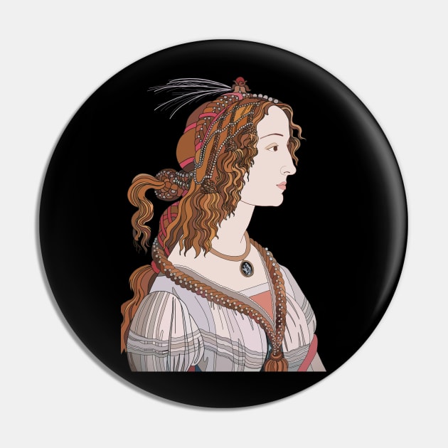 Inspired by Sandro Botticelli’s Portrait of a Young Woman Pin by IdinDesignShop