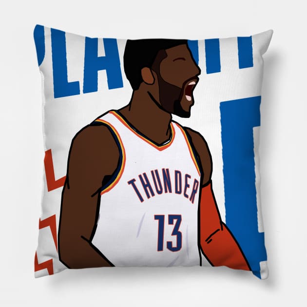 Paul George 'Playoff P' - Oklahoma City Thunder NBA Pillow by xavierjfong