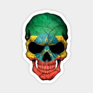 Ethiopian Flag Skull Magnet