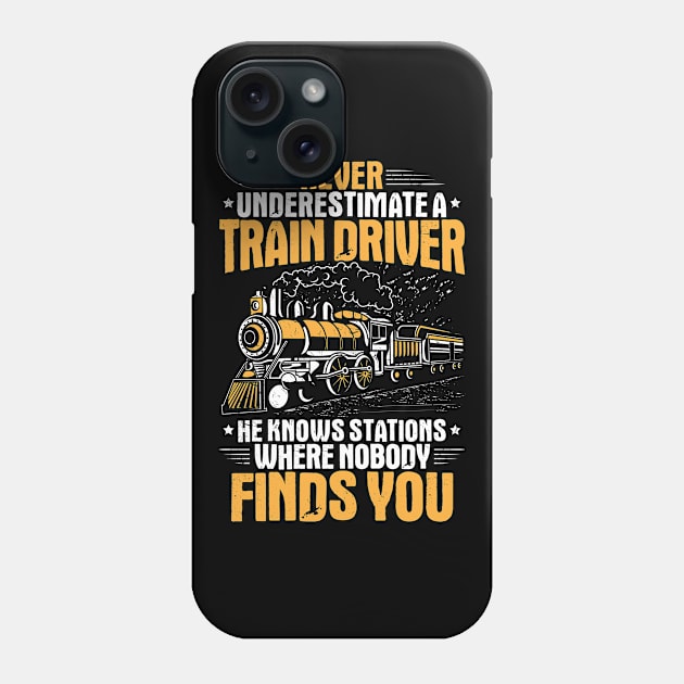 Train Driver Railroad Engineer Locomotive Engineer Phone Case by Krautshirts