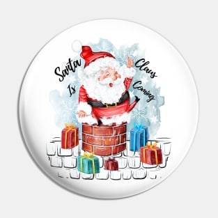 Santa Claus on the Rooftop - Christmas Arrival Pin