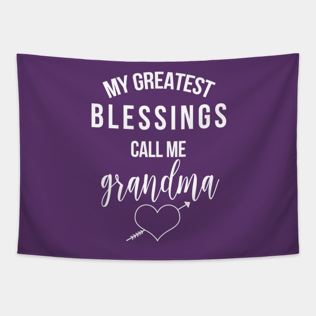 My Greatest Blessings Call Me Grandma Tapestry by JessDesigns