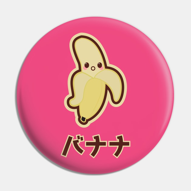 Cute Kawaii Banana Fruit Japanese Emoji Smiley T-Shirt Pin by SusurrationStudio