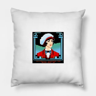 vintage pixel pretty lady Pillow