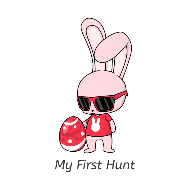 Pink Easter Bunny My First Hunt Egg by IlanaArt