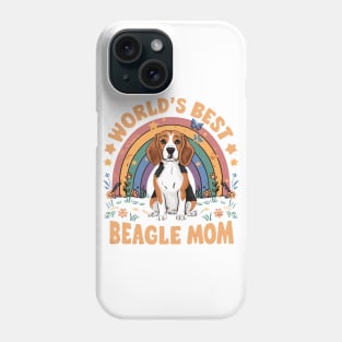 World's Best Beagle Mom Colorful Rainbow Graphic Phone Case