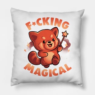 Red Panda Magic - Funny Cute Wizard Red Panda Gift Pillow